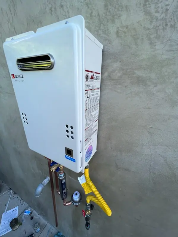 Tankless water heater installation for Golden Crest homes